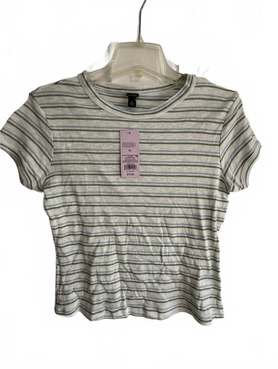 wild fable Other - Wild Fable Blue, Dark Gray & Cream Ribbed Stripe Tee – Size XL, NWT